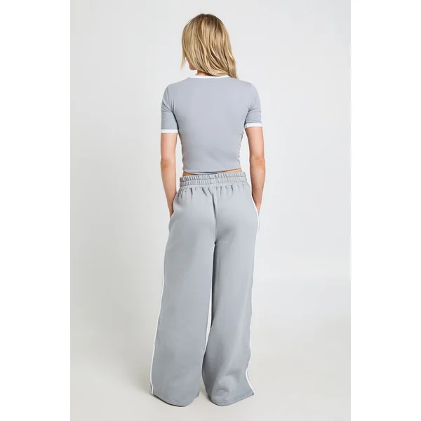 Ensemble Petite T-shirt À Détails Passepoilés Et Jogging Jambe Droite