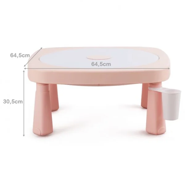Ensemble Table et 2 Chaises Multi-usage 5 en 1 pour Enfant de 3-8 Ans Technologie Ar Blocs de Construction en Pp Rose