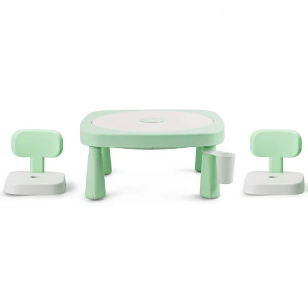 Ensemble Table et 2 Chaises Multi-usage 5 en 1 pour Enfant de 3-8 Ans Technologie Ar Blocs de Construction en Pp Vert