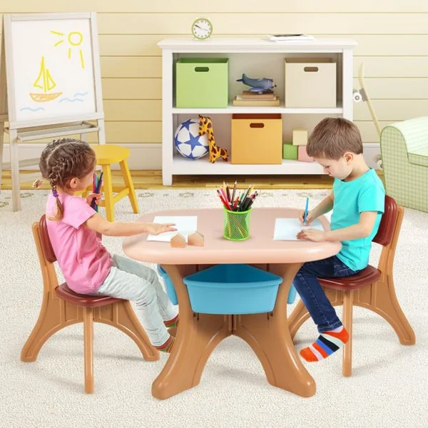 Ensemble Table et Chaises pour Enfant Inclus 1 Table et 2 Chaises Matériau Ecologique