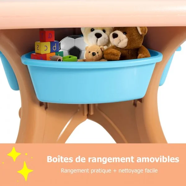 Ensemble Table et Chaises pour Enfant Inclus 1 Table et 2 Chaises Matériau Ecologique