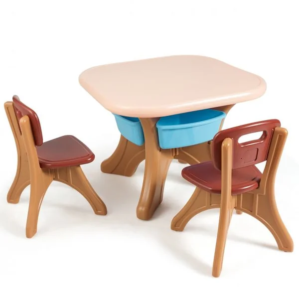 Ensemble Table et Chaises pour Enfant Inclus 1 Table et 2 Chaises Matériau Ecologique