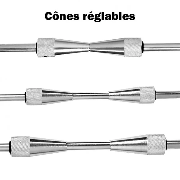 Equilibreur de Pneu de Moto Vélo Cônes de Centrage Réglables à Roulement Lisse Niveleur à Bulles en Aluminium et Acier