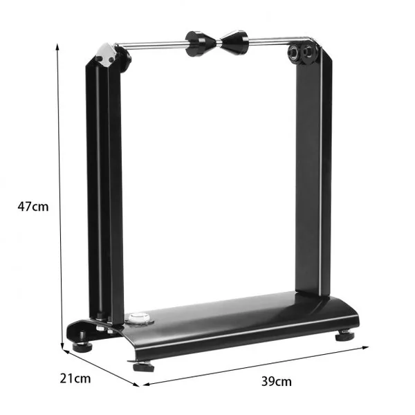 Equilibreuse de Roues et Jantes de Moto / Vélo Equilibrage et Réparations Cônes de Centrage en Acier 39x21x47cm Noir