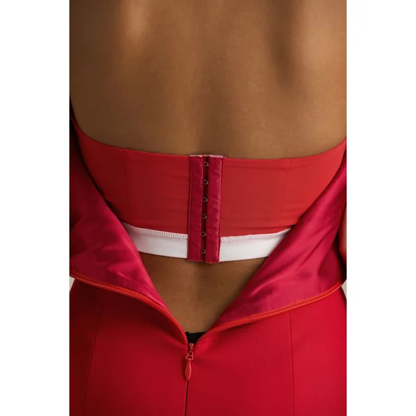 Erica | Mini-robe rouge à jupe bouffante avec volants