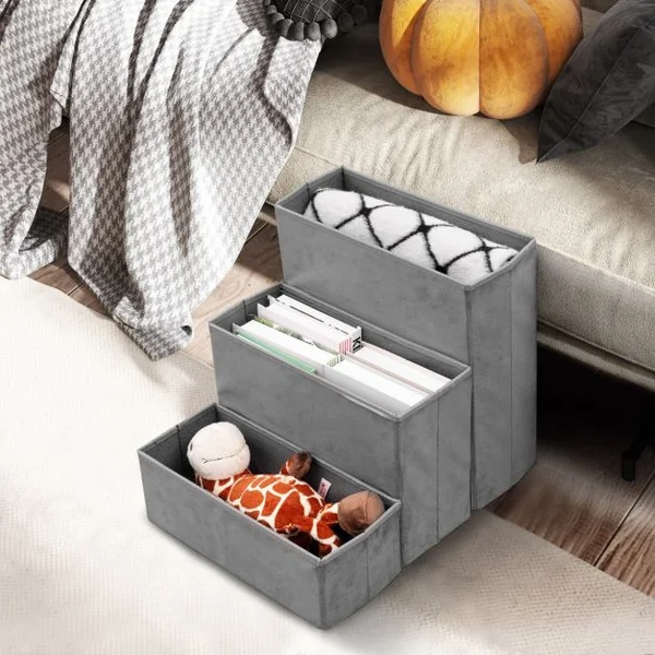 Escalier pour Chien à 3 Marches Rampe pour Chien Pliable Antidérapante pour Lits Canapés Canapés-lits Échelle Portable Gris