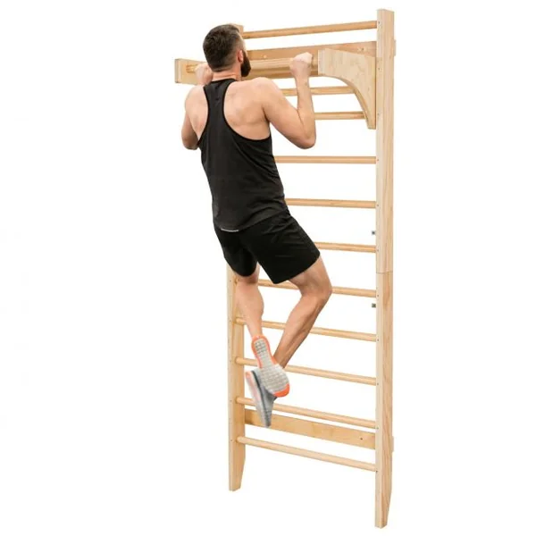 Espalier - Echelle de Gymnastique en Bois 80 x 50 x 220 CM Espalier Suédois Multifonctionnel pour Adulte et Enfant