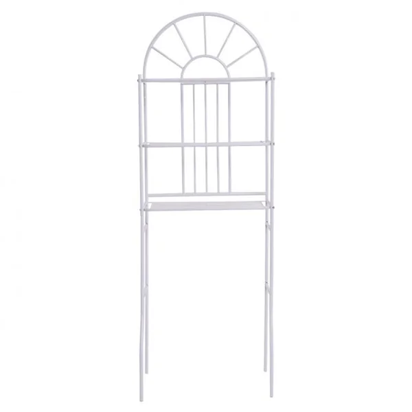 Etagère au-dessus des toilettes 3 niveaux Rangement de salle de bain, en métal, 59 x 37 x 173 cm, Blanc