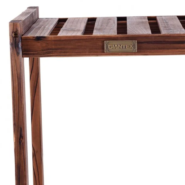 Etagère Colonne en Bois Etagère de Rangement 4 Niveaux, pour Cuisine Salon Chambre Jardin, 34x25x127cm, Couleur naturel
