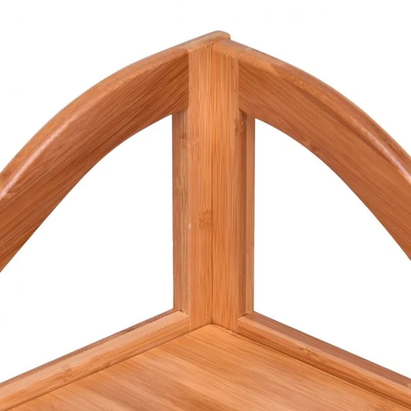 Etagère d’Angle en Bambou à 3 Niveaux Bonne Résistance à l’Humidité 33 x 33 x 85 cm