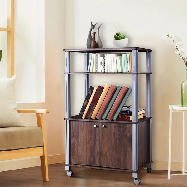 Etagère de Rangement Roulante Chariot de Cuisine Roulant pour Micro-ondes en Mdf 60x395x93-975cm 4 Couleurs au Choix