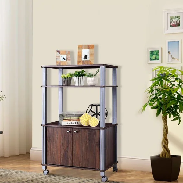 Etagère de Rangement Roulante Chariot de Cuisine Roulant pour Micro-ondes en Mdf 60x395x93-975cm 4 Couleurs au Choix