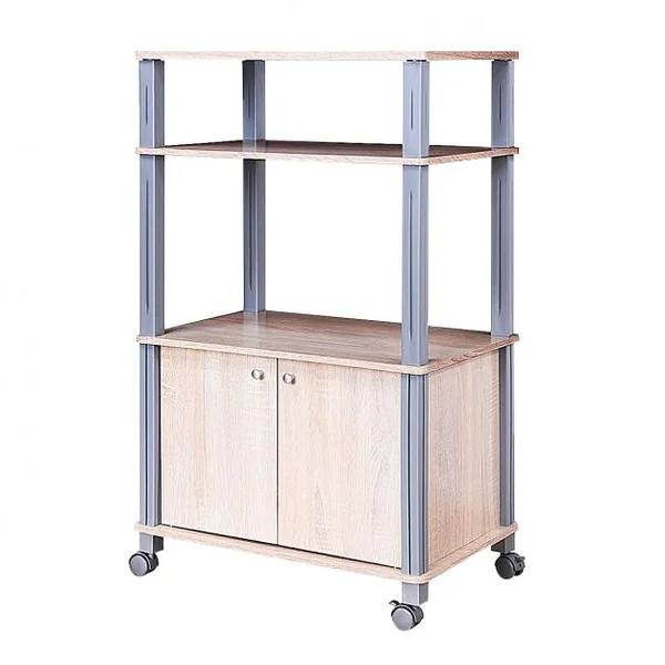 Etagère de Rangement Roulante Chariot de Cuisine Roulant pour Micro-ondes en Mdf 60x395x93-975cm 4 Couleurs au Choix