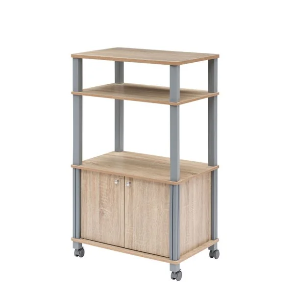 Etagère de Rangement Roulante Chariot de Cuisine Roulant pour Micro-ondes en Mdf 60x395x93-975cm 4 Couleurs au Choix