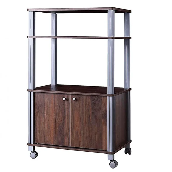 Etagère de Rangement Roulante Chariot de Cuisine Roulant pour Micro-ondes en Mdf 60x395x93-975cm Brun