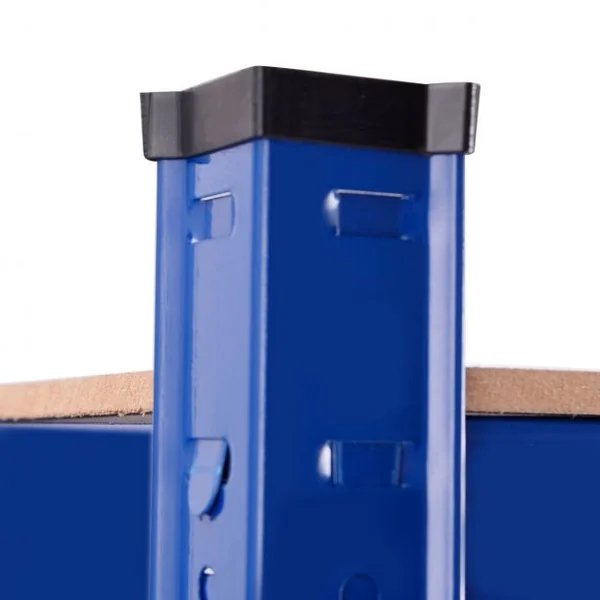 Etagère de Rangement à 4 Niveaux Stockage Rayonnage d’Atelier en Acier et MDF Capacité 520 kg 40x80x160cm Bleu
