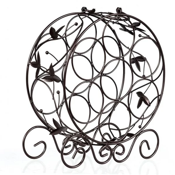Etagère Rétro pour Bouteille de Vin Casier à Vin Design pour 7 Bouteilles Poignée en Fer 31x16x36cm Couleur Bronze