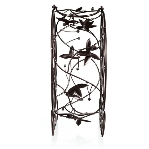 Etagère Rétro pour Bouteille de Vin Casier à Vin Design pour 7 Bouteilles Poignée en Fer 31x16x36cm Couleur Bronze