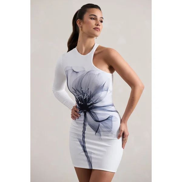 Euphoric | Mini-robe à imprimé monochrome et une manche longue