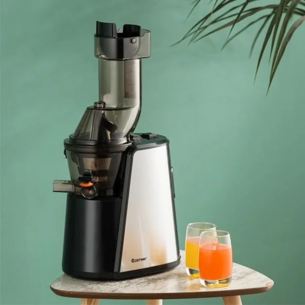 Extracteur de Jus 150w avec Accessoires Centrifugeuse Fruits Légumes en Acier Inoxydable Pc 27x185x52cm Blanc Noir