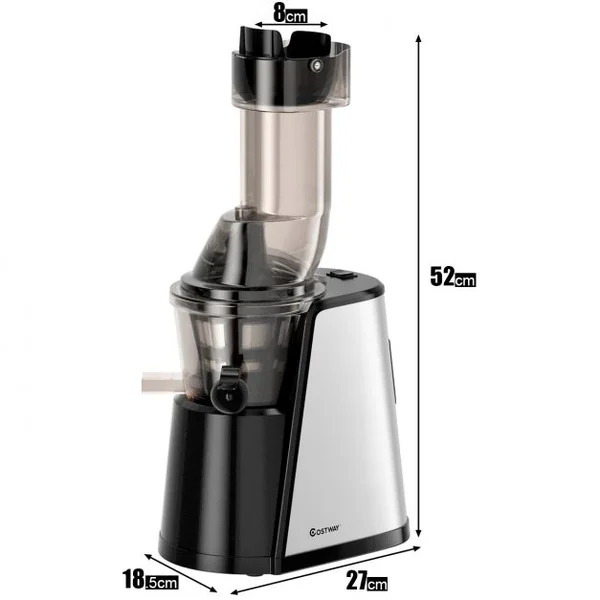 Extracteur de Jus 150w avec Accessoires Centrifugeuse Fruits Légumes en Acier Inoxydable Pc 27x185x52cm Blanc Noir