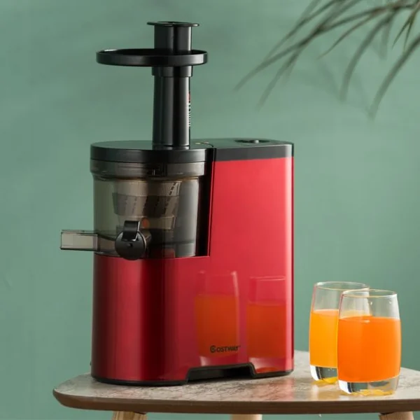 Extracteur de Jus 150w avec Accessoires Centrifugeuse pour Fruits et Légumes en Abs et Pc 27x15x385cm Rouge
