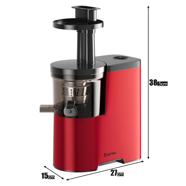 Extracteur de Jus 150w avec Accessoires Centrifugeuse pour Fruits et Légumes en Abs et Pc 27x15x385cm Rouge