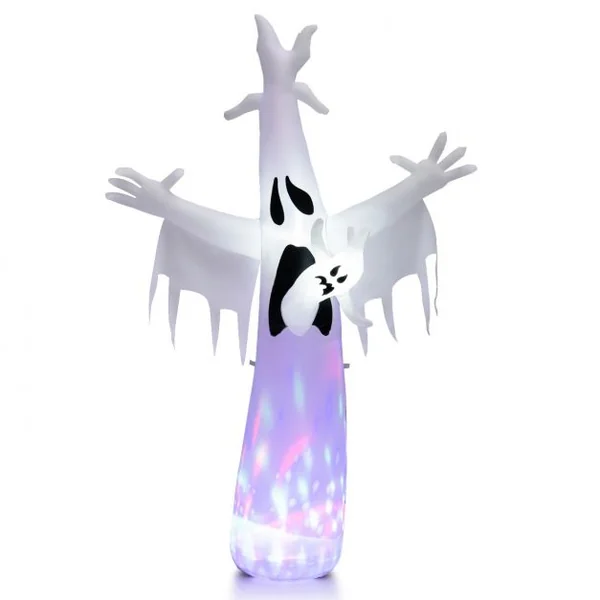 Fantôme Gonflable d'Halloween Décoration de Fête avec Lumières LED et Gonfleur Étanche Décoration Idéale pour Halloween