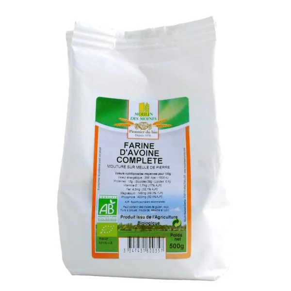 Farine d'avoine complète 500g