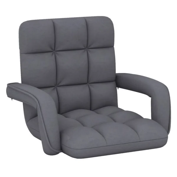 Fauteuil au Sol avec Support Dorsal Fauteuil de Sol Réglable à 6 Positions avec Accoudoirs Position Allongée Gris
