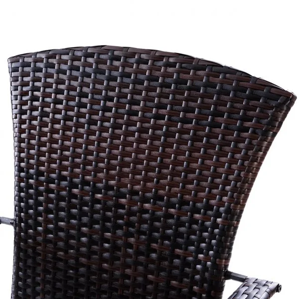 Fauteuil de Terrasse Bas en Rotin Chaise de Jardin Basse en Rotin Tressé avec Coussin d’Assise, 79x79x82cm, Marron