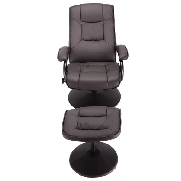 Fauteuil relax inclinable avec repose-pieds siège de salon chaise de bureau-Noir