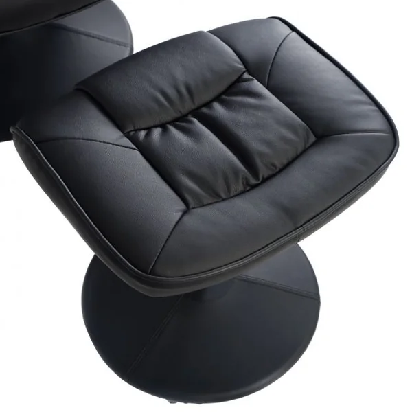 Fauteuil relax inclinable avec repose-pieds siège de salon chaise de bureau-Noir