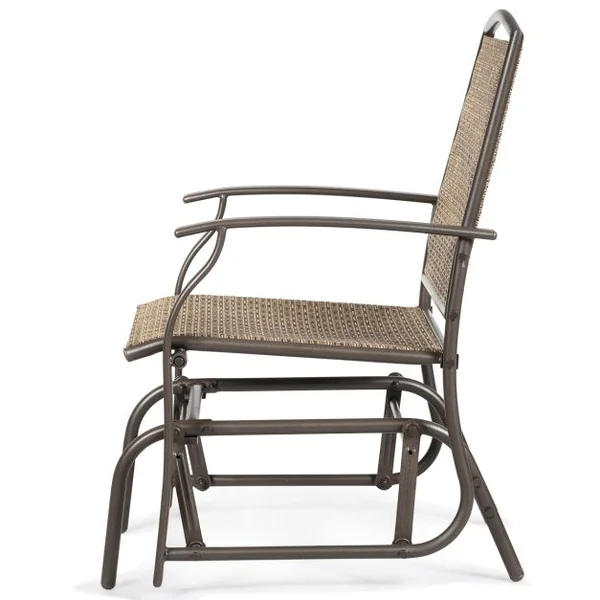 Fauteuil à Bascule Chaise à Bascule pour Jardin en Textilène Cadre en Acier Charge Max.150KG