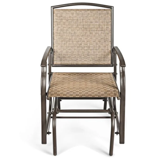 Fauteuil à Bascule Chaise à Bascule pour Jardin en Textilène Cadre en Acier Charge Max.150KG