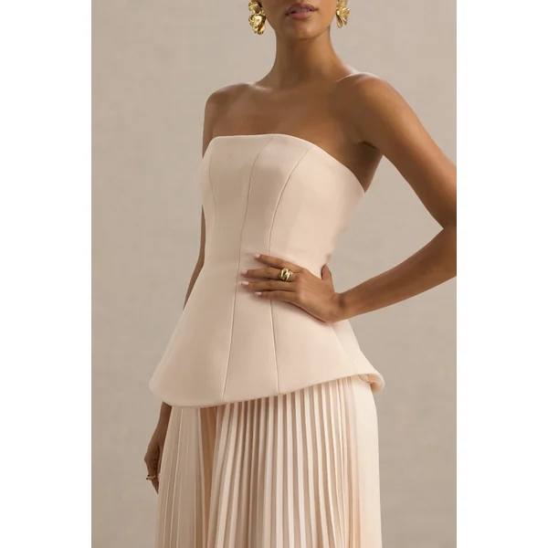 Feeling Good | Combinaison bandeau crème avec pantalon plissé