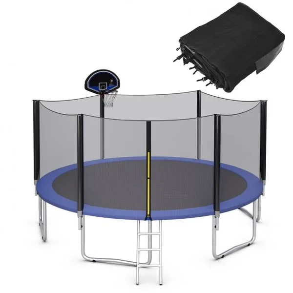 Filet de Sécurité pour Trampoline de Jardin Ø245CM avec Fermeture et Boucles H180CM