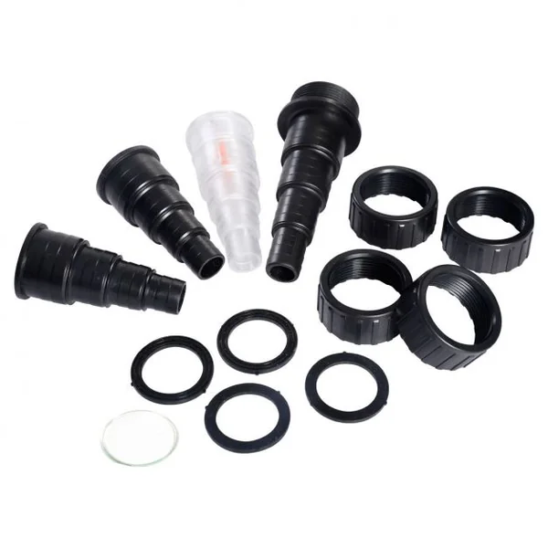 Filtre de Bassin de 10 m² Kit de Filtration pour Aquarium Capacité 25 L 10 000 L/h 3 Sorties, 38x38x51cm, Noir