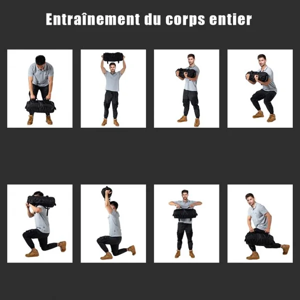 Fitness Sacs de Sable Lourds Haltérophilie pour l'Entraînement Renforcé pour Musculation Exercise 9 KG