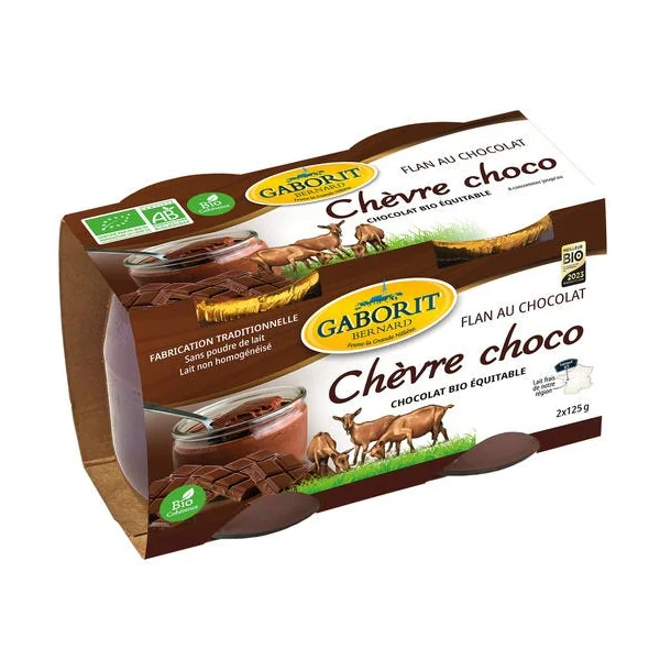 Flan chocolat chèvre 2x125g