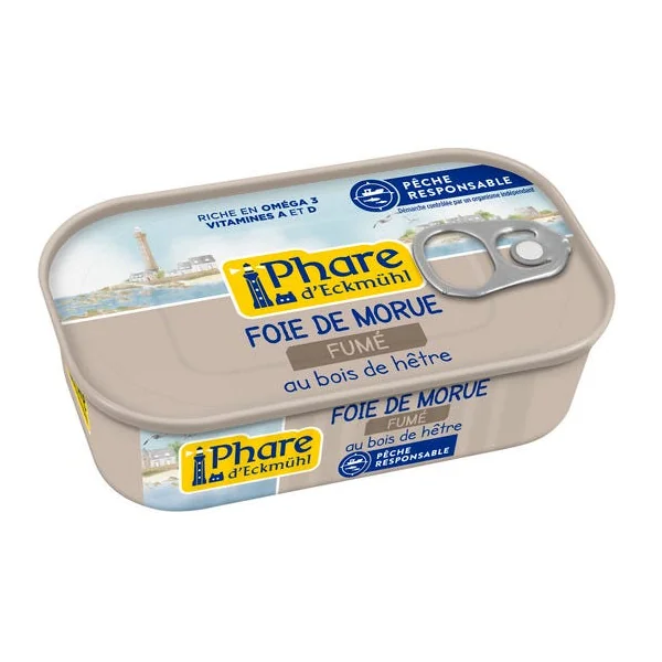 Foie de morue fumé au bois de hêtre 121g