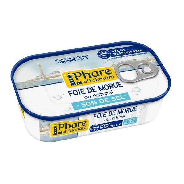 Foie de morue teneur réduite en sel 121g