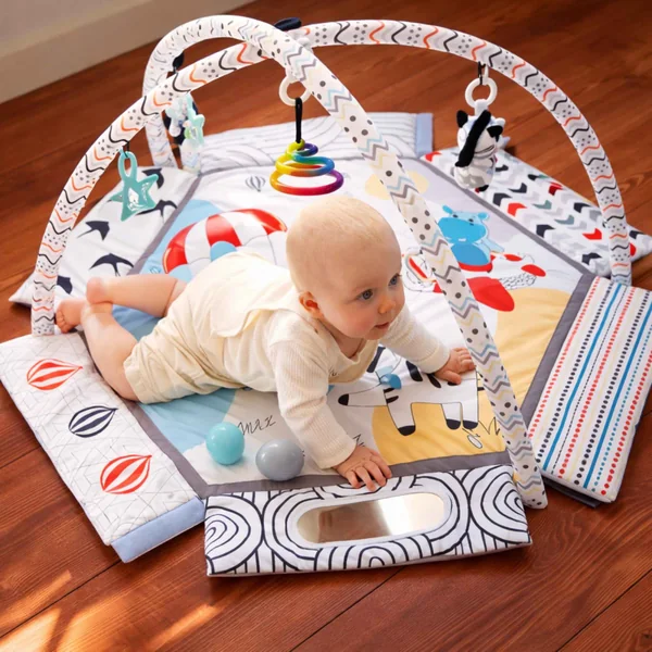 Foldable baby play mat with ball pit - Safari Expedition