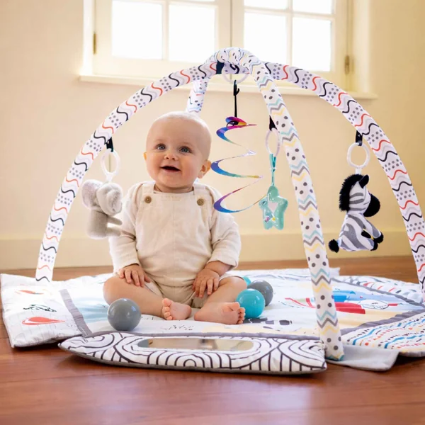 Foldable baby play mat with ball pit - Safari Expedition
