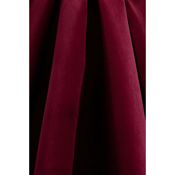 Francisca | Robe Mi-Longue à Bretelles en Velours Baies avec Longueur Volumineuse