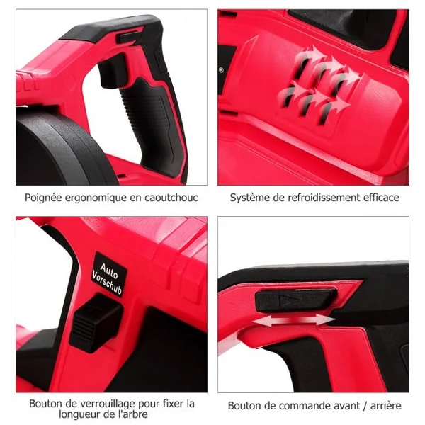 Furet Déboucheur avec Fil et Batterie 2000mAh Li-Ion Nettoyage Canalisations 560 tr/min avec LED et Tige Flexible de 780cm