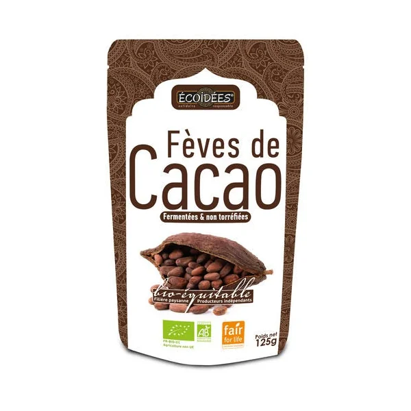 Fèves de cacao fermentées et non torréfiées 125g