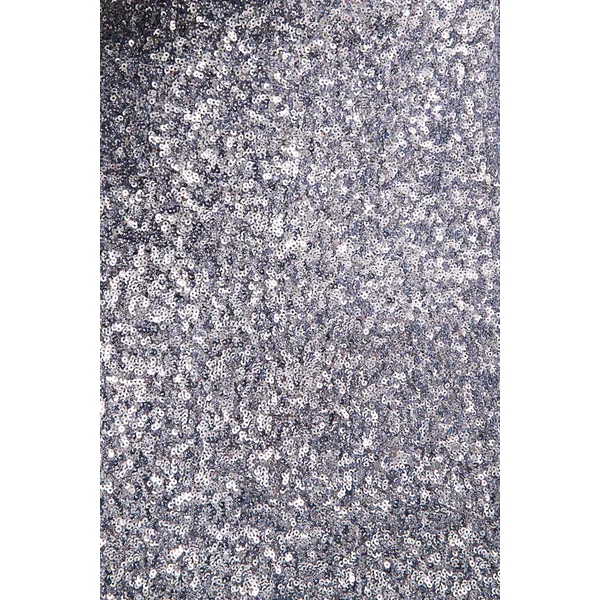 Galaxy | Robe longue en sequins argentés à col roulé et manches longues