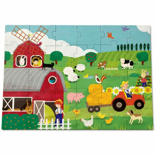 Giant farm puzzle for children 30 pieces with educational book