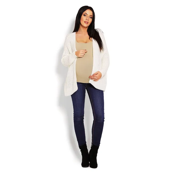 Gilet court grosses mailles - Noir/Crème